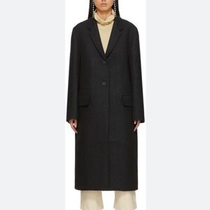 Studio Nicholson dark grey wool Mari long tailored coat